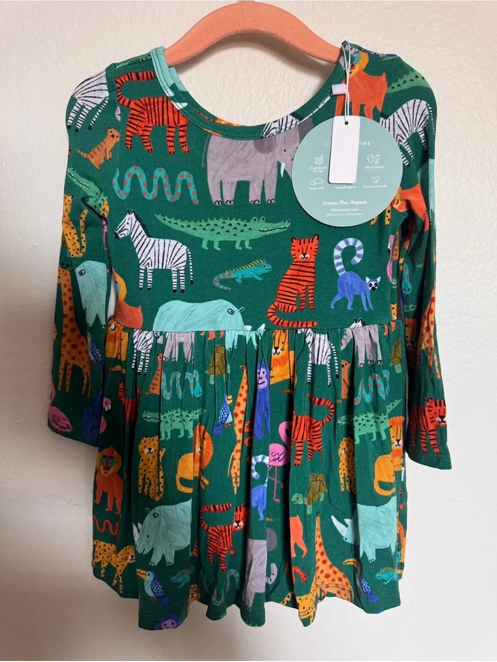 Little Sleepies Wild Zoo Skater Dress with Bodysuit 18-24M NWT